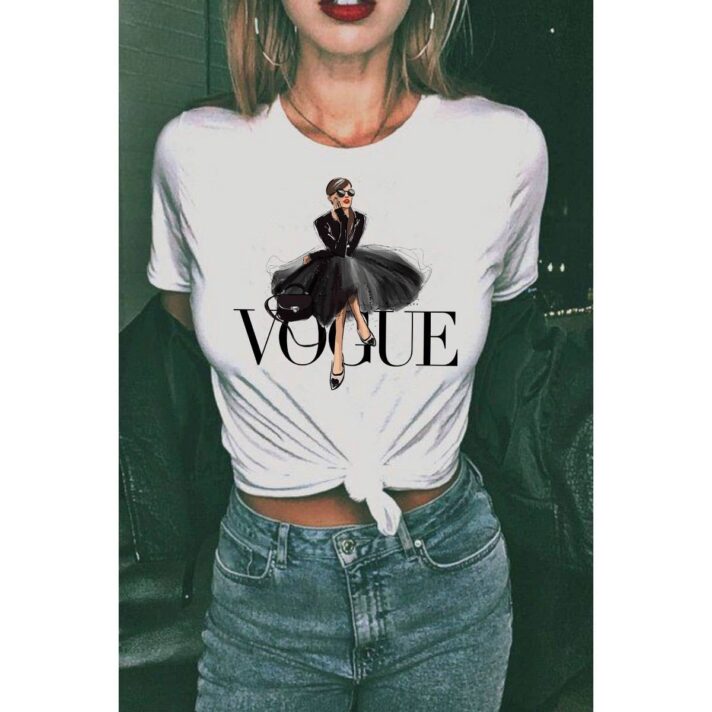 VOGUE GRAPHIC WOMEN TEE: WHITE / XL